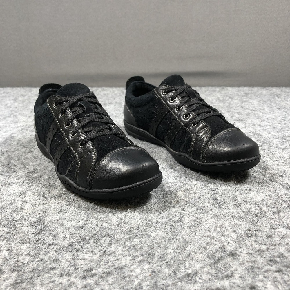 Taos Streamline Sneakers Womens 9 Black Leather Lace‎ Up Comfort STM-13112